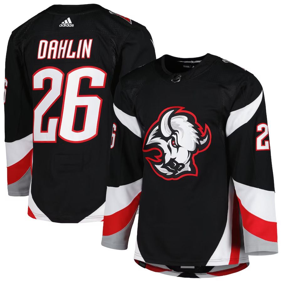 Men Buffalo Sabres #26 Rasmus Dahlin adidas Black Alternate Authentic Pro Primegreen Player NHL Jersey